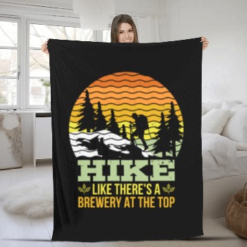 Discover Hiker funny Beer lover Hiking Mountaineering Fleece Blankets