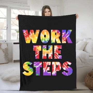 Discover Work the Steps tie dye Fleece Blankets
