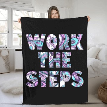 Discover Work the Steps paisley Fleece Blankets