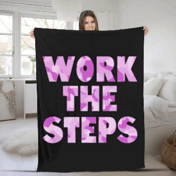 Discover Work the Steps purple camo Fleece Blankets