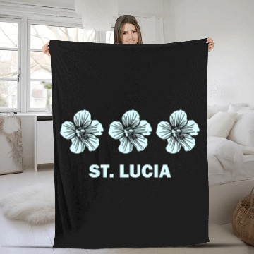 Discover St Lucia Tropical Hibiscus Flower Fleece Blankets