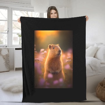 Discover Capybara In Nature Fleece Blankets