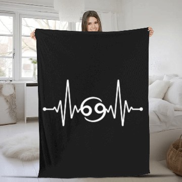 Discover Heartbeat Cancer Zodiac Sign Fleece Blankets