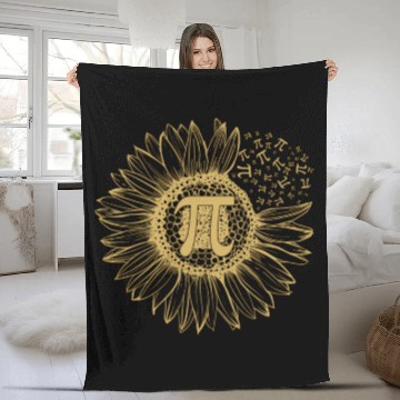 Discover Happy Pi Day Sunflower With Pi Fleece Blankets