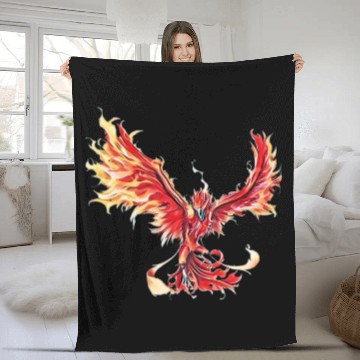 Discover Phoenix From The Ashes Mythical Fire Bird Phoenix Fleece Blankets