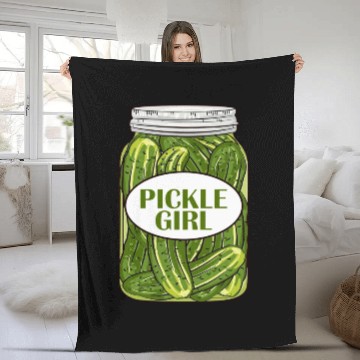 Discover Pickle Girl Who Loves Pickles Fleece Blankets