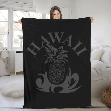 Discover hawaii pineapple flower nature Symbol Logo food Fleece Blankets