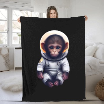 Discover Astronaut monkey Fleece Blankets