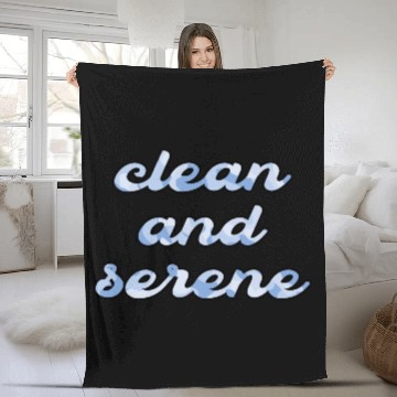 Discover Clean and Serene blue camo Fleece Blankets