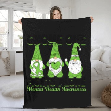 Discover Gnome One Fights Alone Mental Health Awareness Fleece Blankets