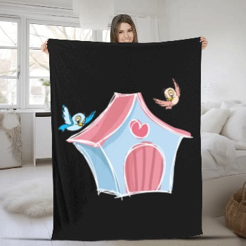 Discover Birds Around Bird Nest Fleece Blankets