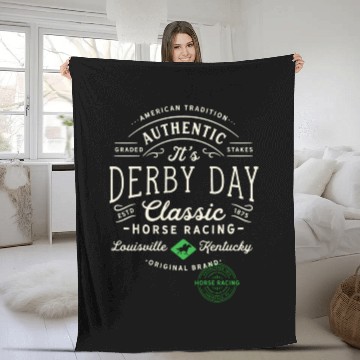 Discover Derby Day Louisville Kentucky Horse Racing Fleece Blankets
