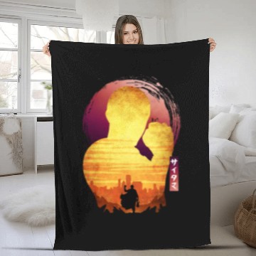 Discover OPM T ShirtMinimalist Silhouette Saitama Fleece Blankets