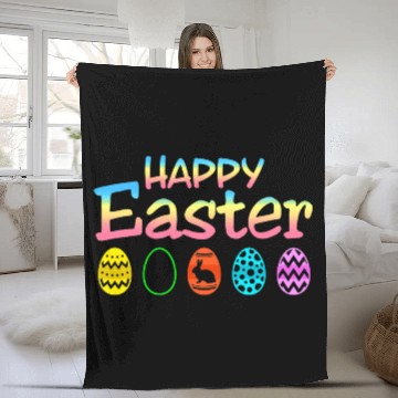 Discover Happy Easter Bunny Colorful Eggs Perfect For Fleece Blankets