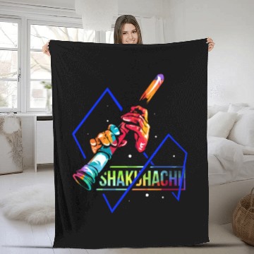 Discover Colorful Shakuhachi Japanese Bamboo Flute Fleece Blankets