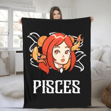 Discover Pisces Horoscope Astrology Tarot Card Star Sign Fleece Blankets
