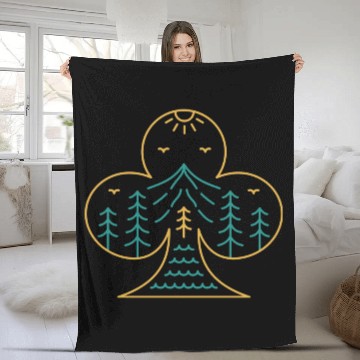 Discover Playing Card Club Symbol Of Nature Fleece Blankets