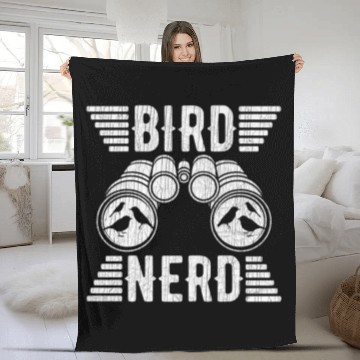 Discover Bird Nerd Birdwatcher Birds Fleece Blankets