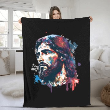 Discover Jesus Painting Fleece Blankets