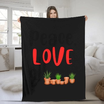 Discover Peace Love and Plants Fleece Blankets