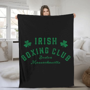 Discover Irish Bong Club Boston Massachusetts Shamrock Fleece Blankets