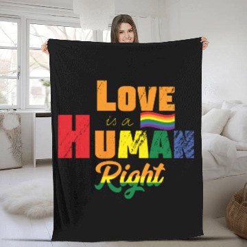 Discover Love is Human Right LGBT Gay Pride Fleece Blankets