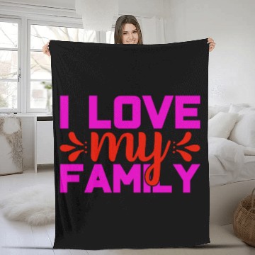 Discover i love my family Fleece Blankets