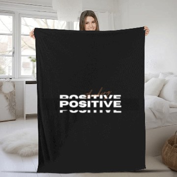 Discover White Black Simple Positive Typography Fleece Blankets
