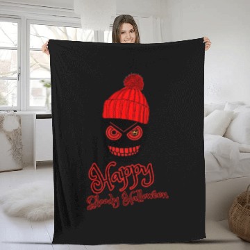 Discover happy bloody Halloween sarcastic fun horror Fleece Blankets