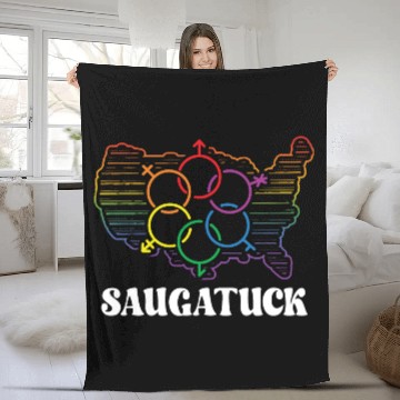 Discover Saugatuck Pride Month Pride Flag LGBT Community LG Fleece Blankets