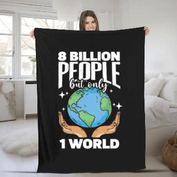 Discover 8 Billion People But Only 1 World Earth Diversity Fleece Blankets