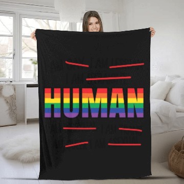 Discover Human LGBT Gay Pride Fleece Blankets