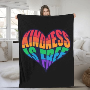 Discover kindness is free love Fleece Blankets