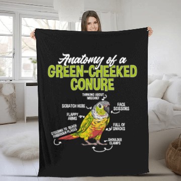 Discover Green Cheek Conure Parrot Anatomy Of A Fleece Blankets