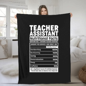 Discover Teacher Assistant Nutritional Fact Teacher Element Fleece Blankets
