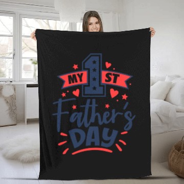 Discover My 1st Fathers Day Fleece Blankets