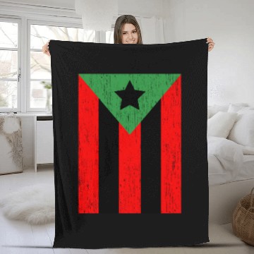 Discover Afro Boricua Flag Puerto Rico Africa Roots Pride Fleece Blankets