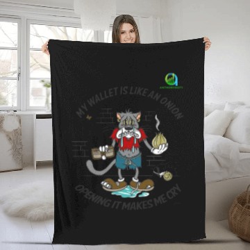 Discover Crying Onion Wallet Humor Fleece Blankets