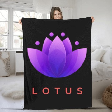 Discover "Blooming Serenity: The Essence of Lotus Design" Fleece Blankets