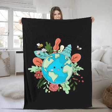 Discover Earth Day Every Day Save The Planet Nature Lovers Fleece Blankets