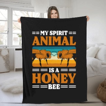 Discover Honey Bumblebee Nature Protection Of Species Fleece Blankets