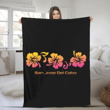 Discover San Jose Del Cabo Mexico Hibiscus Souvenir Fleece Blankets