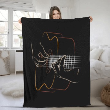 Discover Cool Acoustic Guitar Acoustic Guitar Player Fleece Blankets