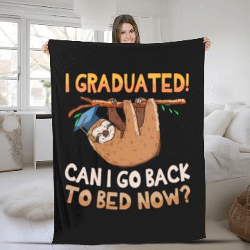 Discover Back To Bed Sloth Lazy Graduation Graduated Him Fleece Blankets