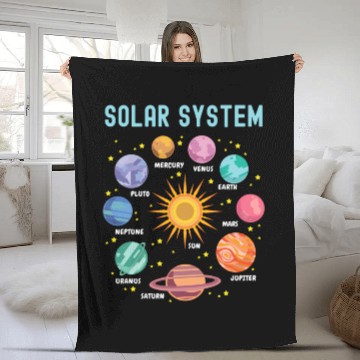 Discover Solar System Planets Science Fleece Blankets
