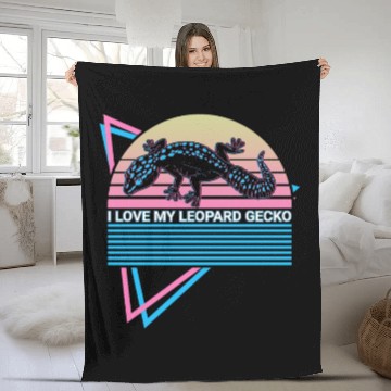 Discover Leopard Gecko Retro Fleece Blankets