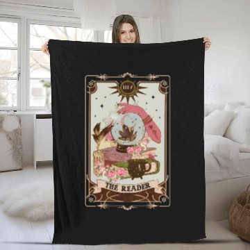 Discover The Reader Tarot Card Witch Vibes Reading Fleece Blankets