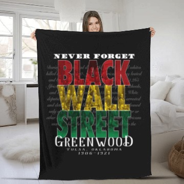 Discover Never Forget Black Wall Street Greenwood Tulsa Fleece Blankets
