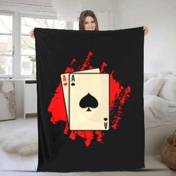 Discover Poker Cards Pocket Rocket Poker Poker Player Fleece Blankets