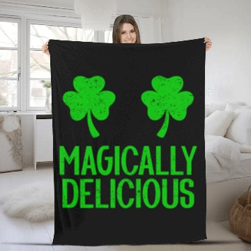 Discover Magically Delicious Wos Boobs Naughty St Patric Fleece Blankets